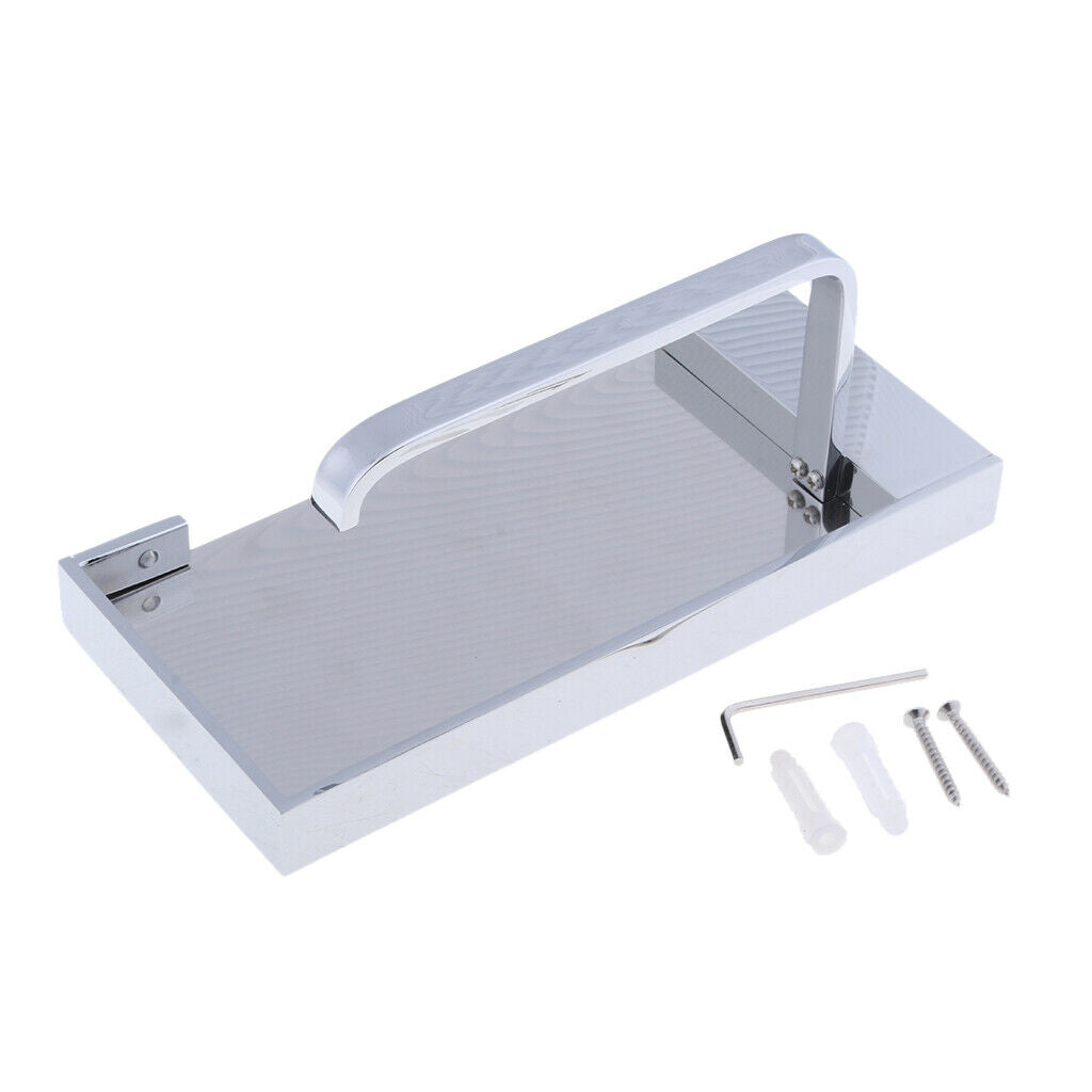 Stainless Steel Toilet Roll Tissue Paper Holder with Phone Storage Shelf