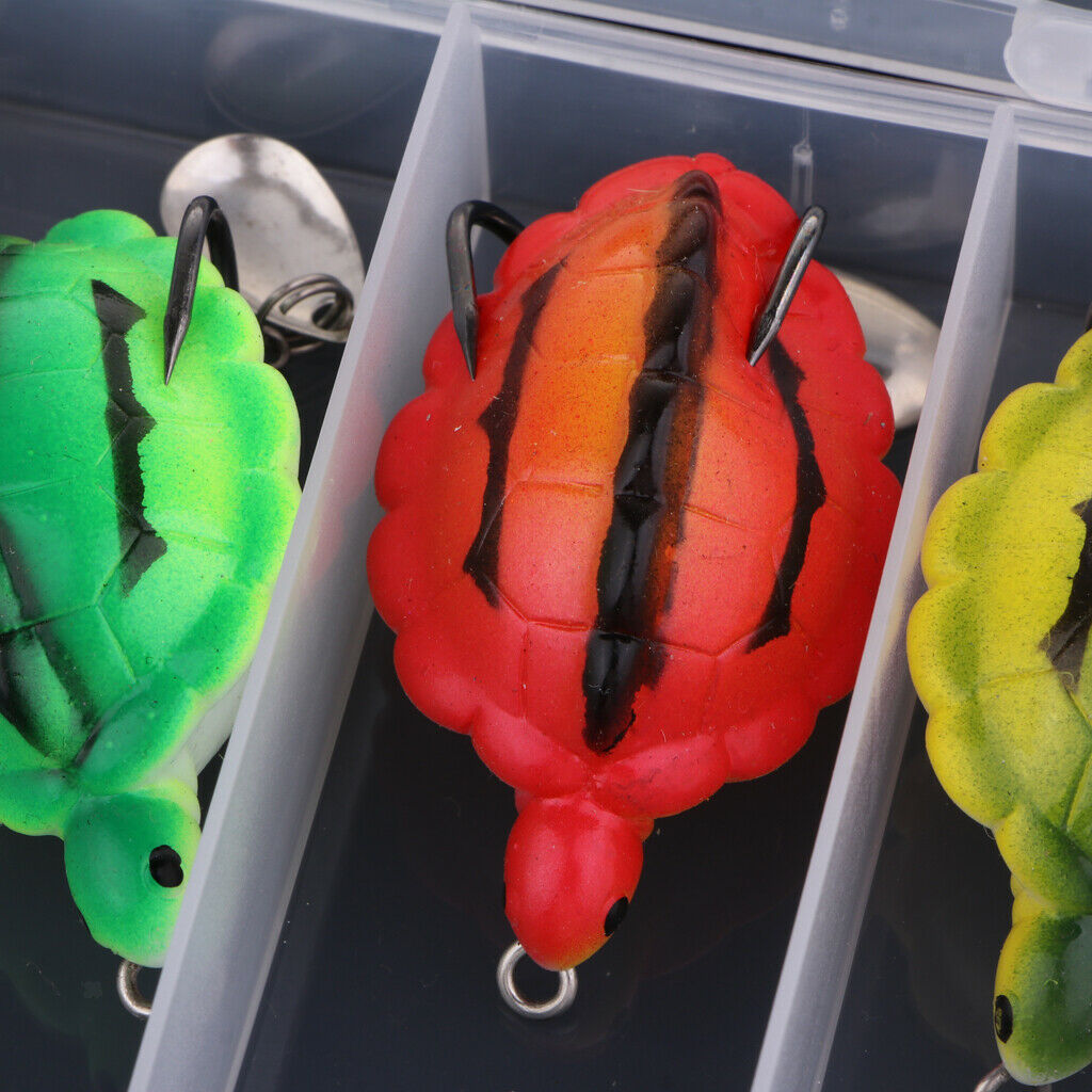 5pcs Soft Silicone Frog Fishing Lure Topwater Hook Baits Crankbaits