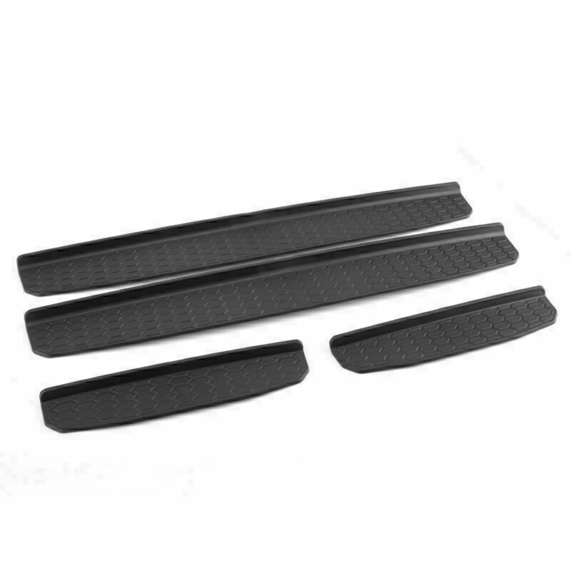 Door Sill Entry Guard Scuff Plate Protector Fits 2018  Wrangler JL Black CN
