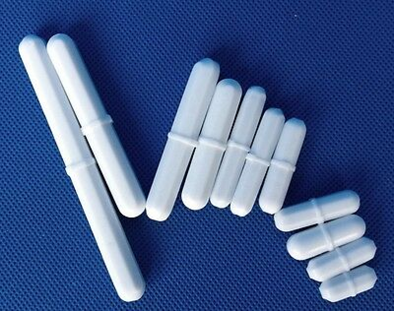 8pcs PTFE magnetic stirrer mixer stir bar White Colour ribbed centre