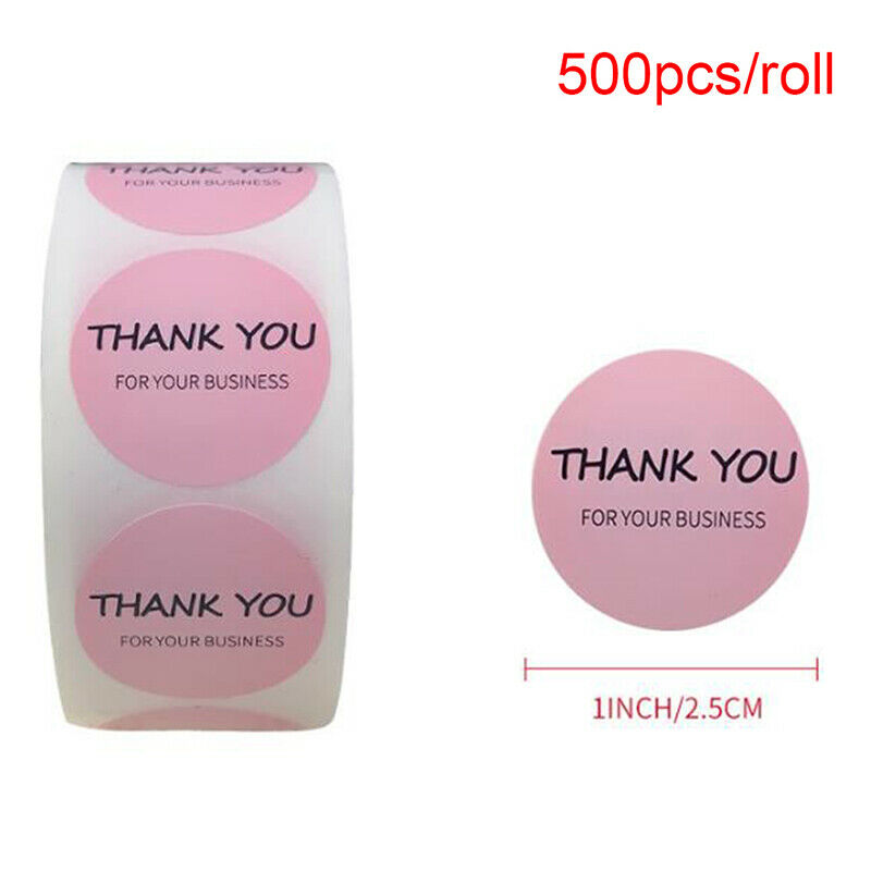 1 Roll Pink Paper Label Stickers Thank You Scrapbooking Seal Handmade Sti.l8