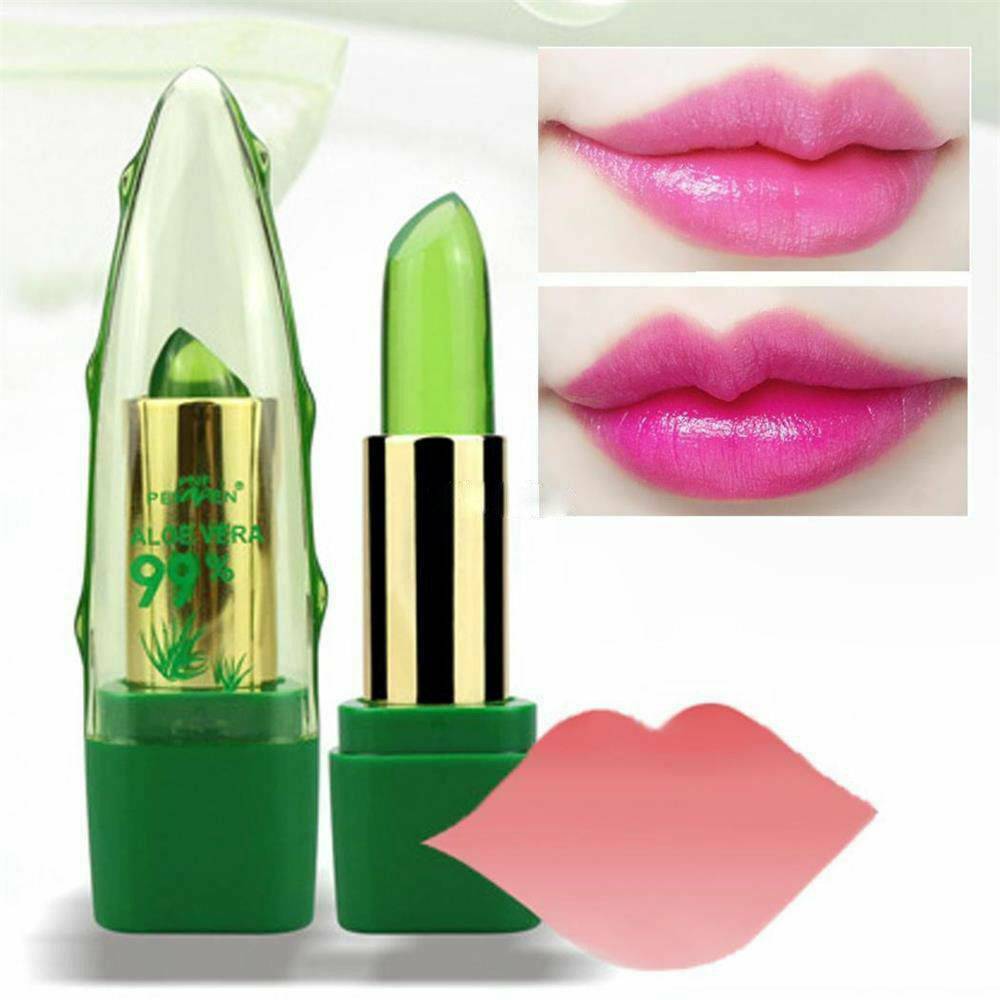 1X Aloe Vera Lipstick Lip Balm Color Mood Changing Long Lasting Moisturizing New
