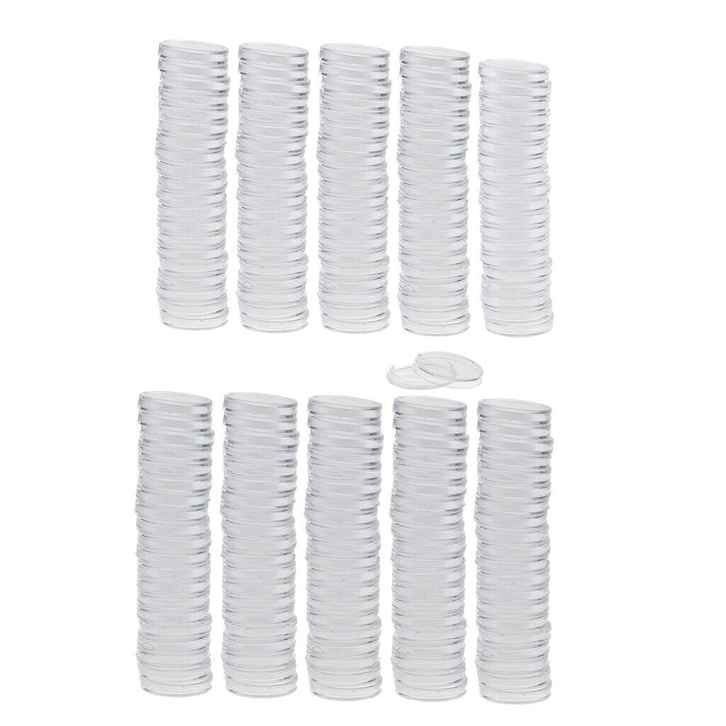Coin Holder Clear Capsules for 22mm & 28mm Diameter Coins, Pack of 200