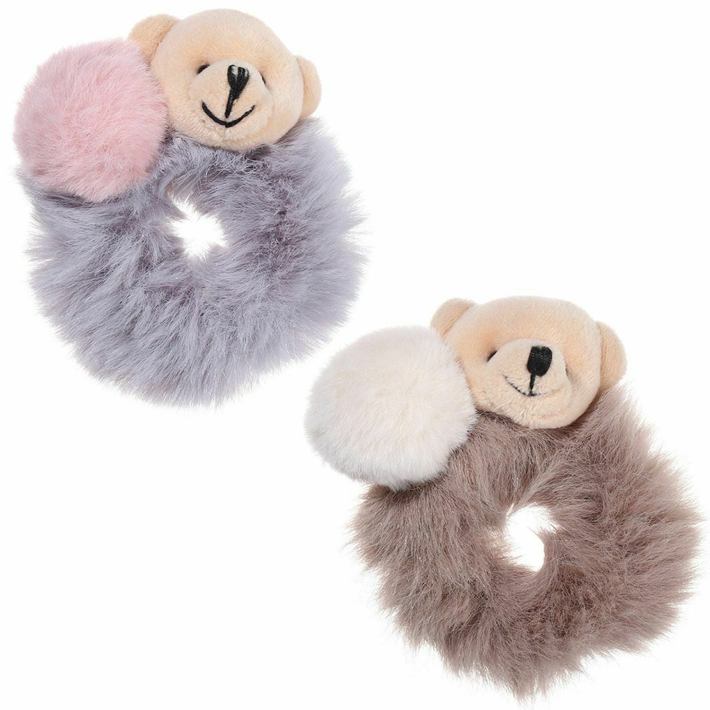 Girls Elastic Hairball HairBands Bear Rubber Bands Plush HairRope Hair Tie