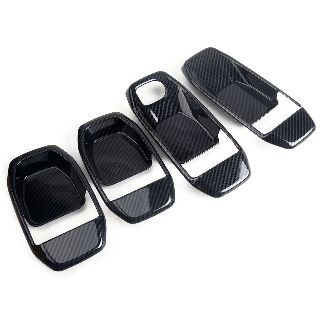4pc/set Carbon Fiber Style Inner Door Bowl Cover Trim Fit for Jeep Wrangler as