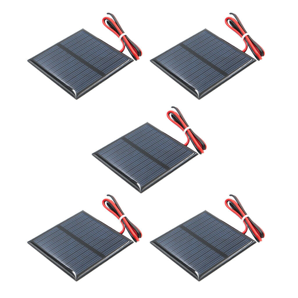 5x DIY Mini Solar Panel Charger for Garden Lights Cable 5.5V 80mA 60x60mm