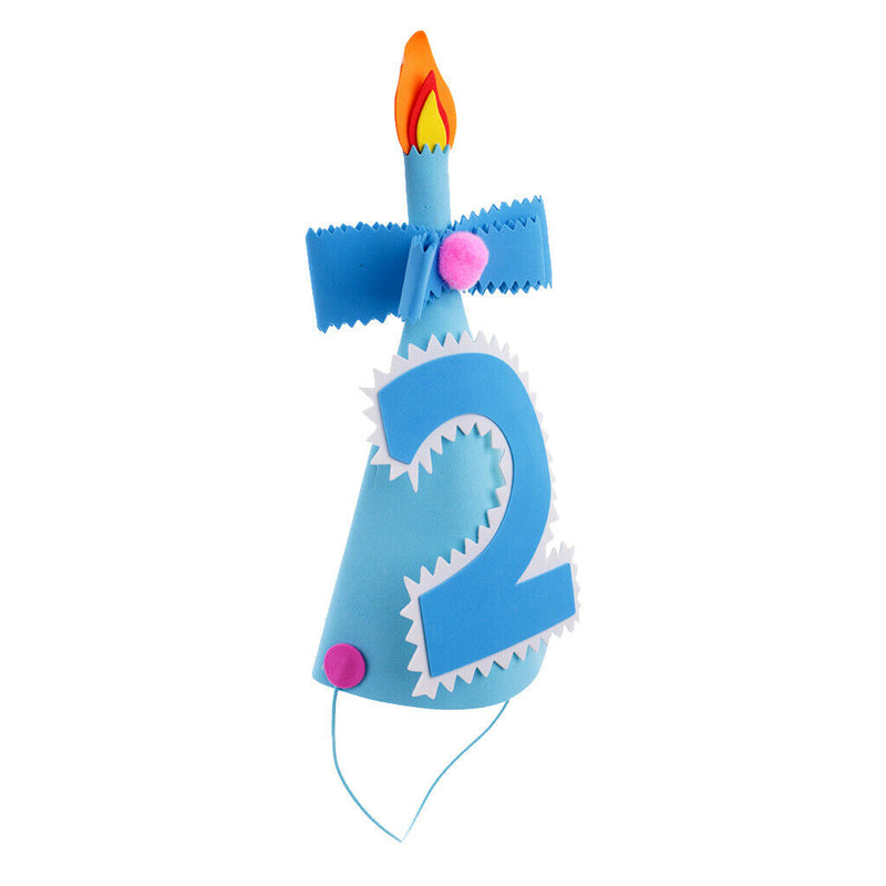 Lovely Baby Birthday Party Cone Hat For Baby Shower Blue 2 Year