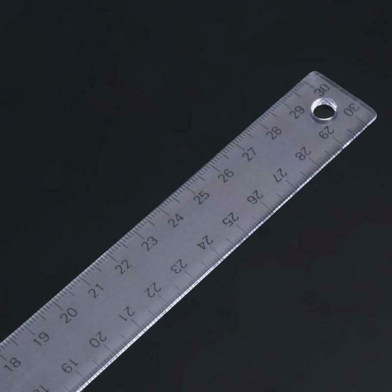 30cm 12'' Plastic Metric T Square Double Side Ruler Tool Measurement Measuring