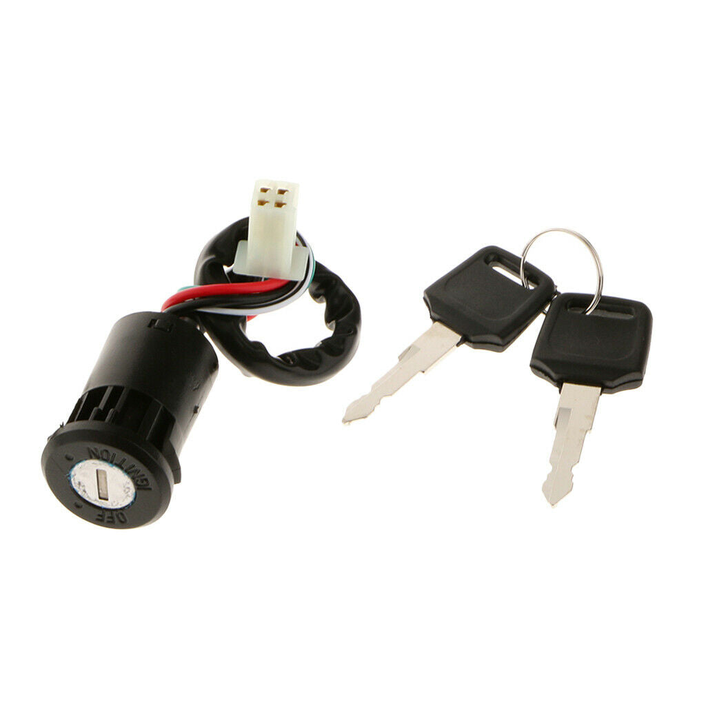 Ignition Lock Cylinder Fit for ATV Quad & Dirt Bikes 70cc 4 Wires Connection