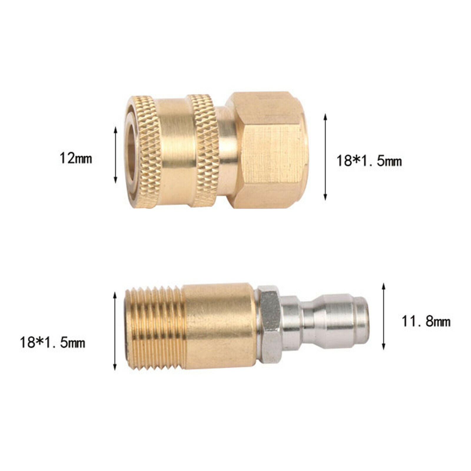 M18 Pressure Washer Adapter Set Quick Connect Quick Release Solid Brass 1/4"