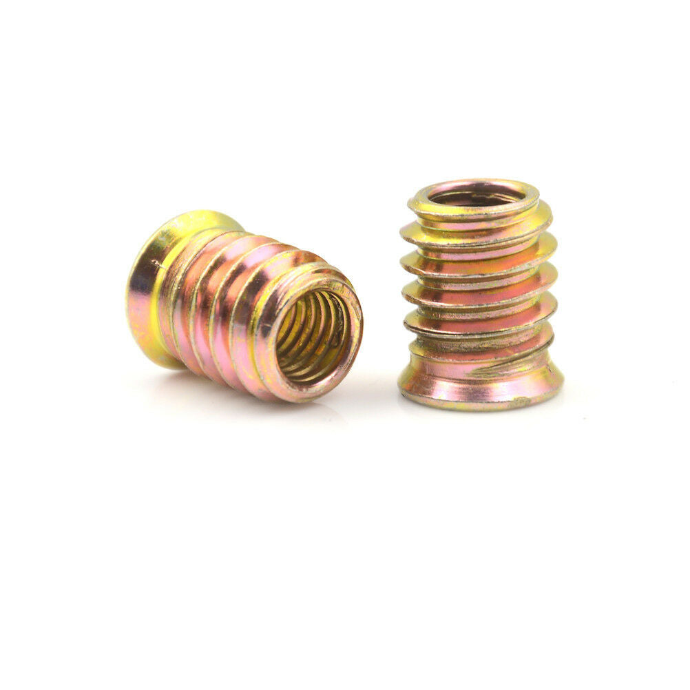 10Pcs Brass M8 E-Nut Wood Insert Interface Screws Hex Socket Nut Fittin.l8