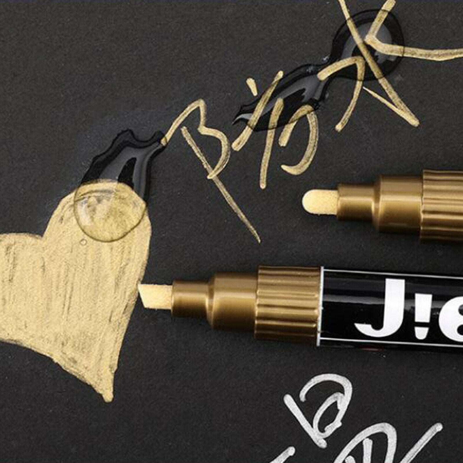 5Pcs Waterproof Metallic Marker Pens Paint for DIY Metal Wood Glass Painting