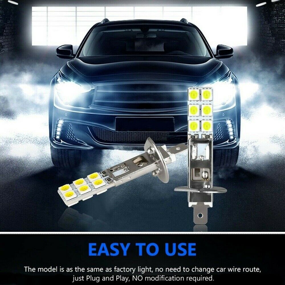 4pcs H1 6000K Super White SMD LED Headlight Bulbs Kit Driving Light Lamp US