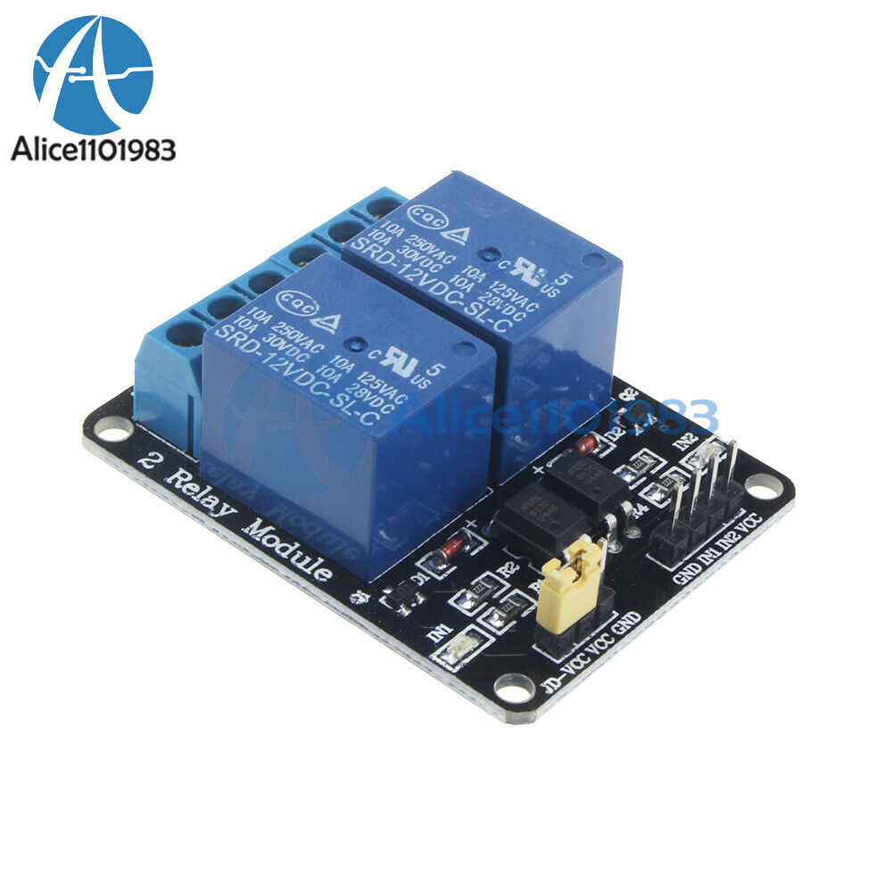 12V 10A 2 Channel PIC AVR DSP ARM Arduino Relay Module w/ Optocoupler