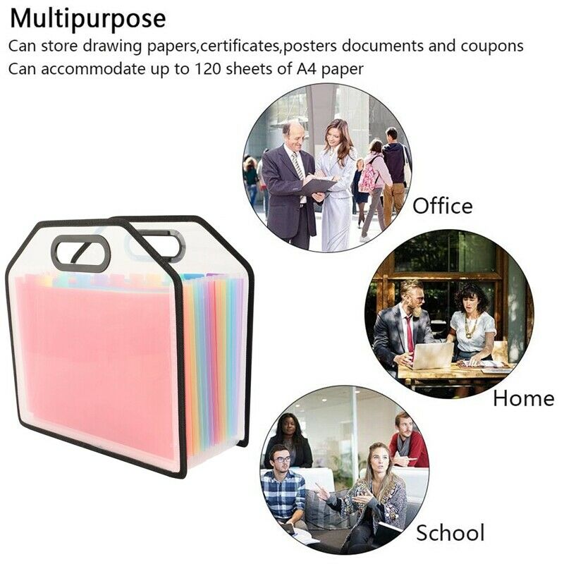 Expanding File Folder Document Organizer with Handle,Portable A4 Letter SizeK7C7