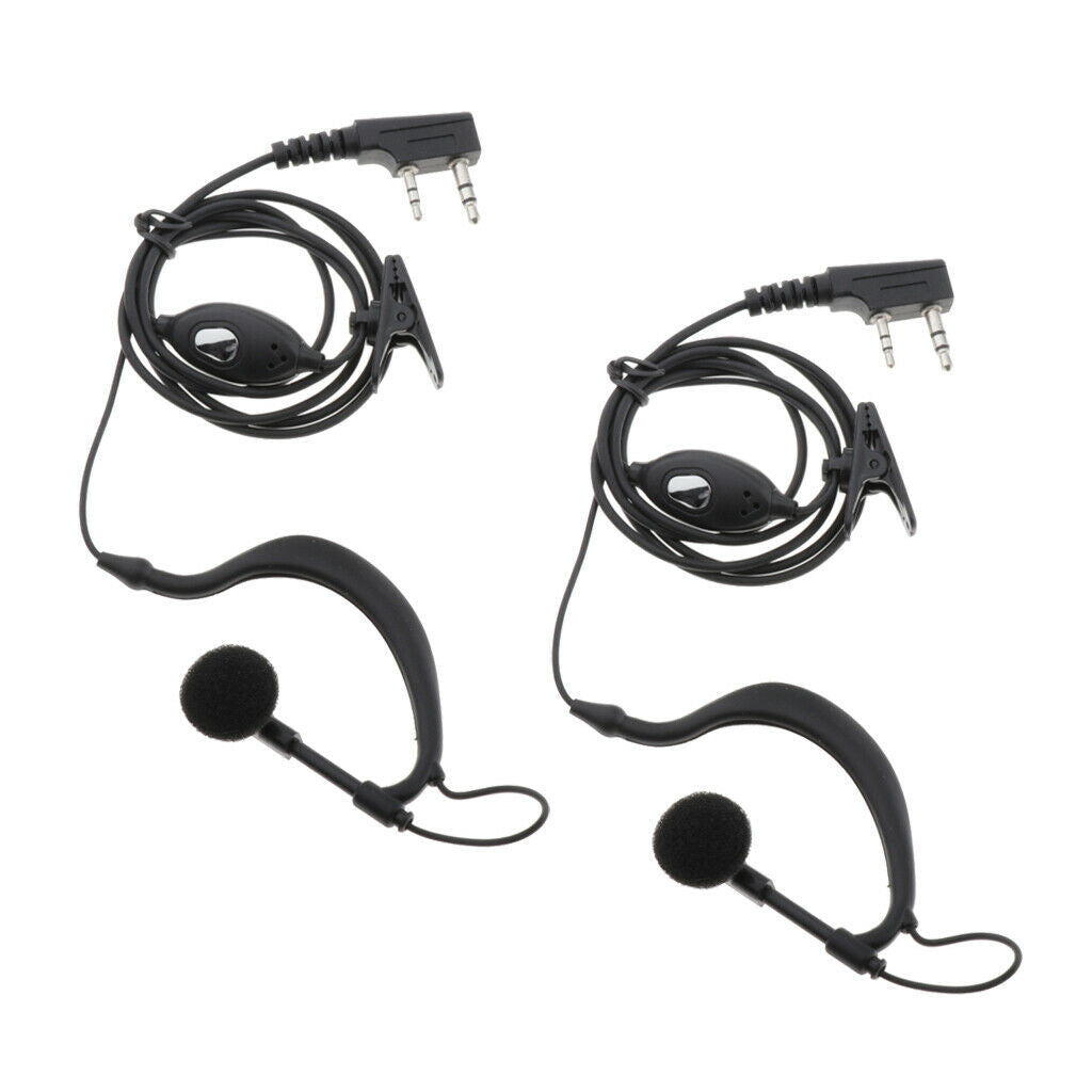 2PC 2 PIN Earpiece Ear Hook Interphone Earphone for BAOFENG UV5R+ BF-888S