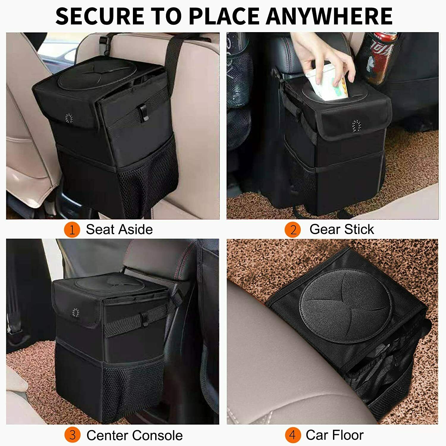 Waterproof Portable Car Trash Can Bin Auto Car Accessories Garbage Organizer