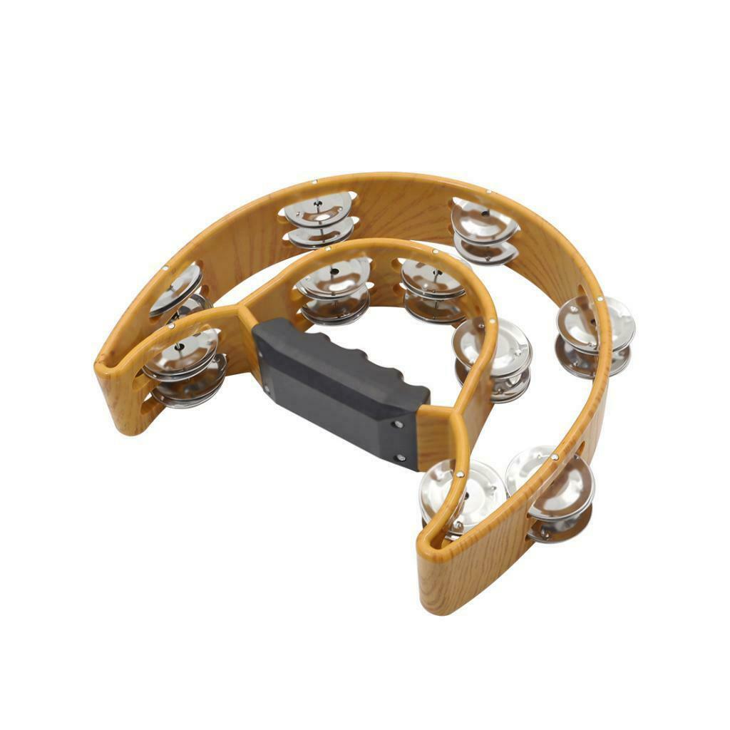 Double Row Tambourine Metal Jingles Hand Held Percussion Instrument For Kids And