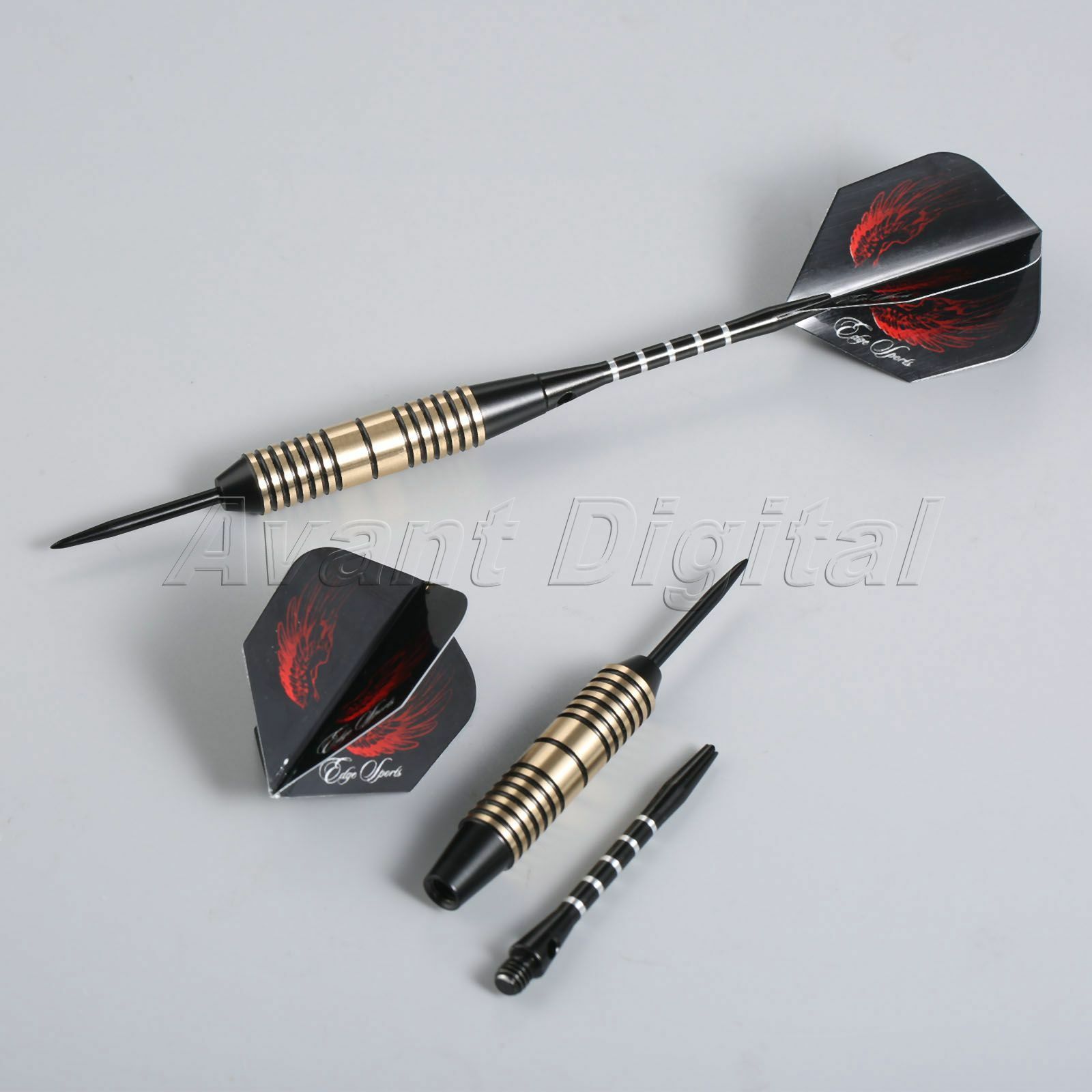 3Pcs Box Set Brass Barrels Darts Aluminum & Plastic Dart Shafts with Flights 26g
