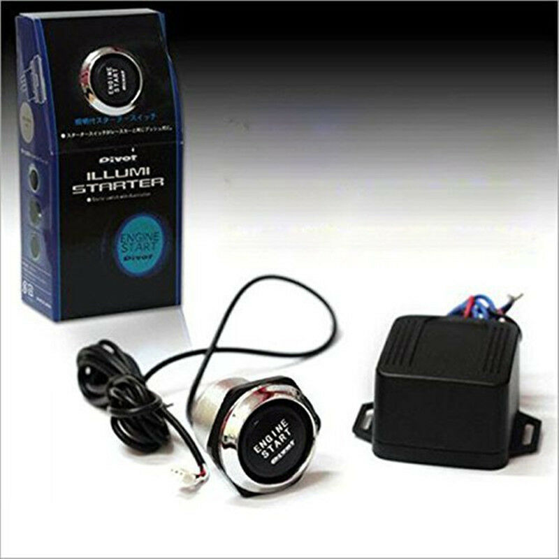 Car SUV Keyless Engine Ignition Power Switch Blue LED Light Starter Push Button