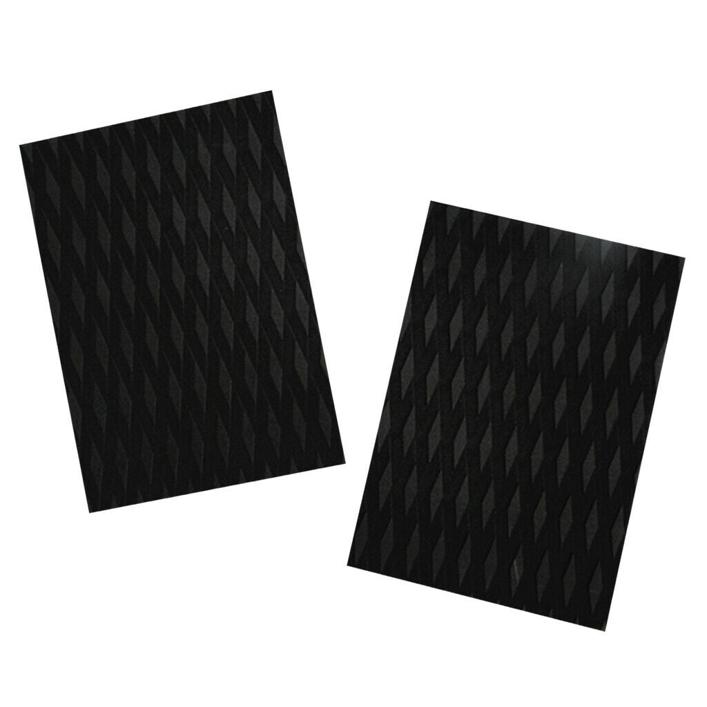 prettyia 2 Pcs Non-Slip EVA Traction Pad Surf   Surfboard Deck Grip Black
