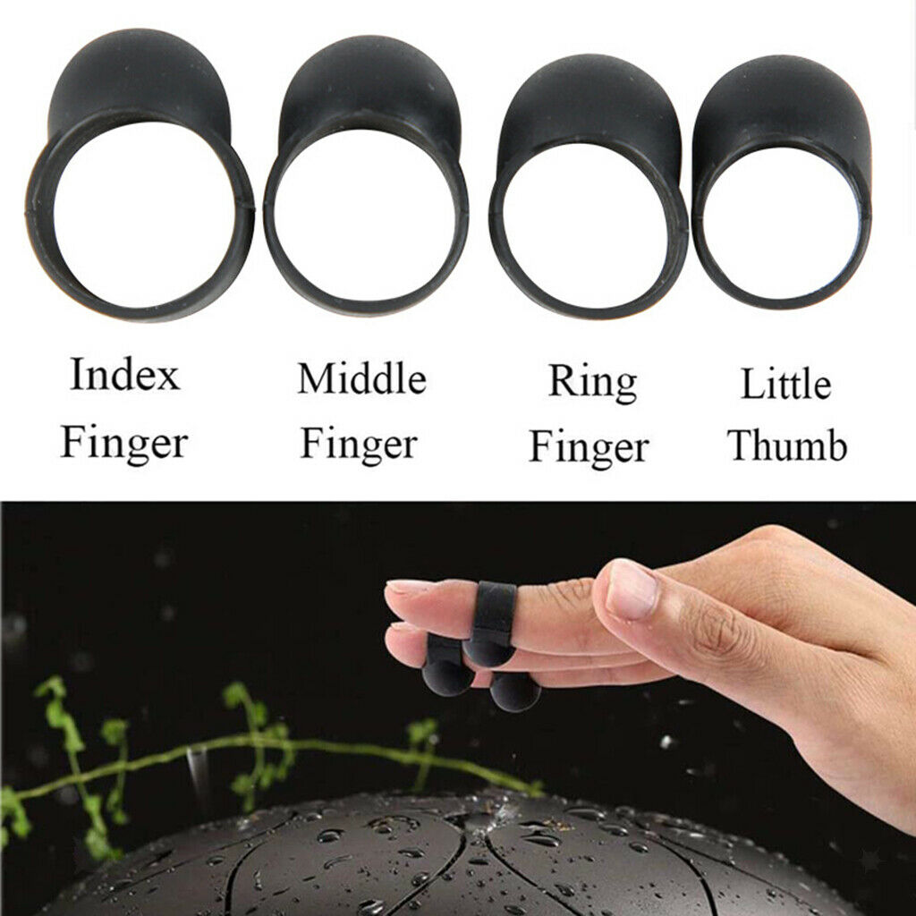 12 Pieces Tongue Drum Handpan Drum Black Tapping Finger Sleeves Finger Picks