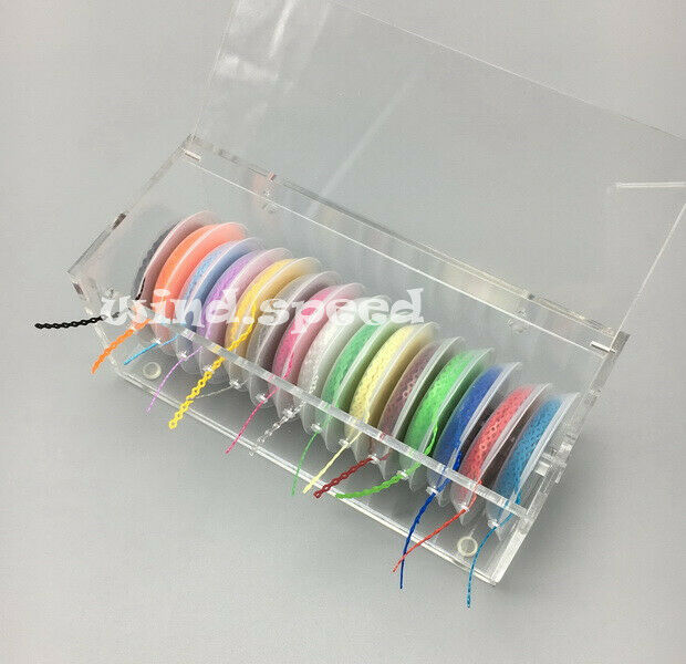 Dental Orthodontic Elastic Rubber Band Storage Box 1pc+15 Rolls Power Chain kit