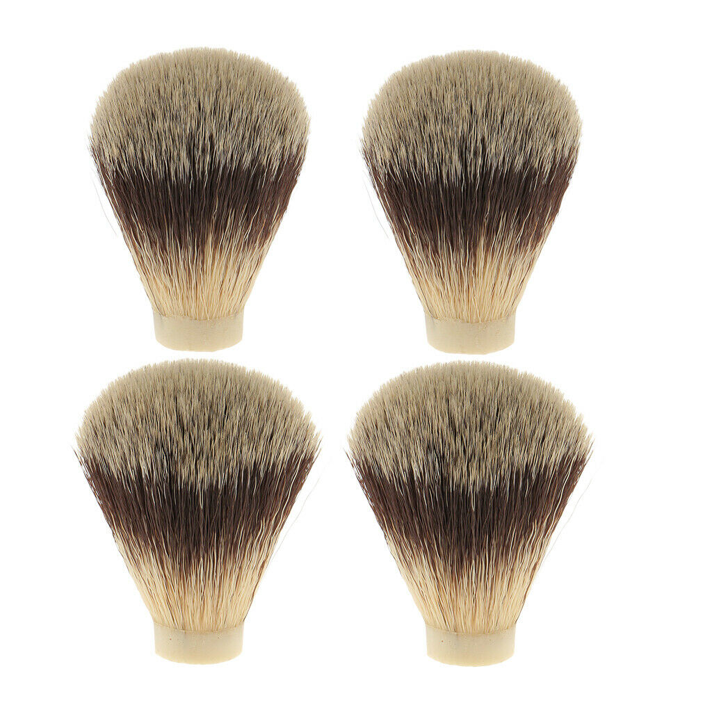 4 Pack Soft Facial Beard Shaving Brush Head Knots for Man Hair Brush Handle
