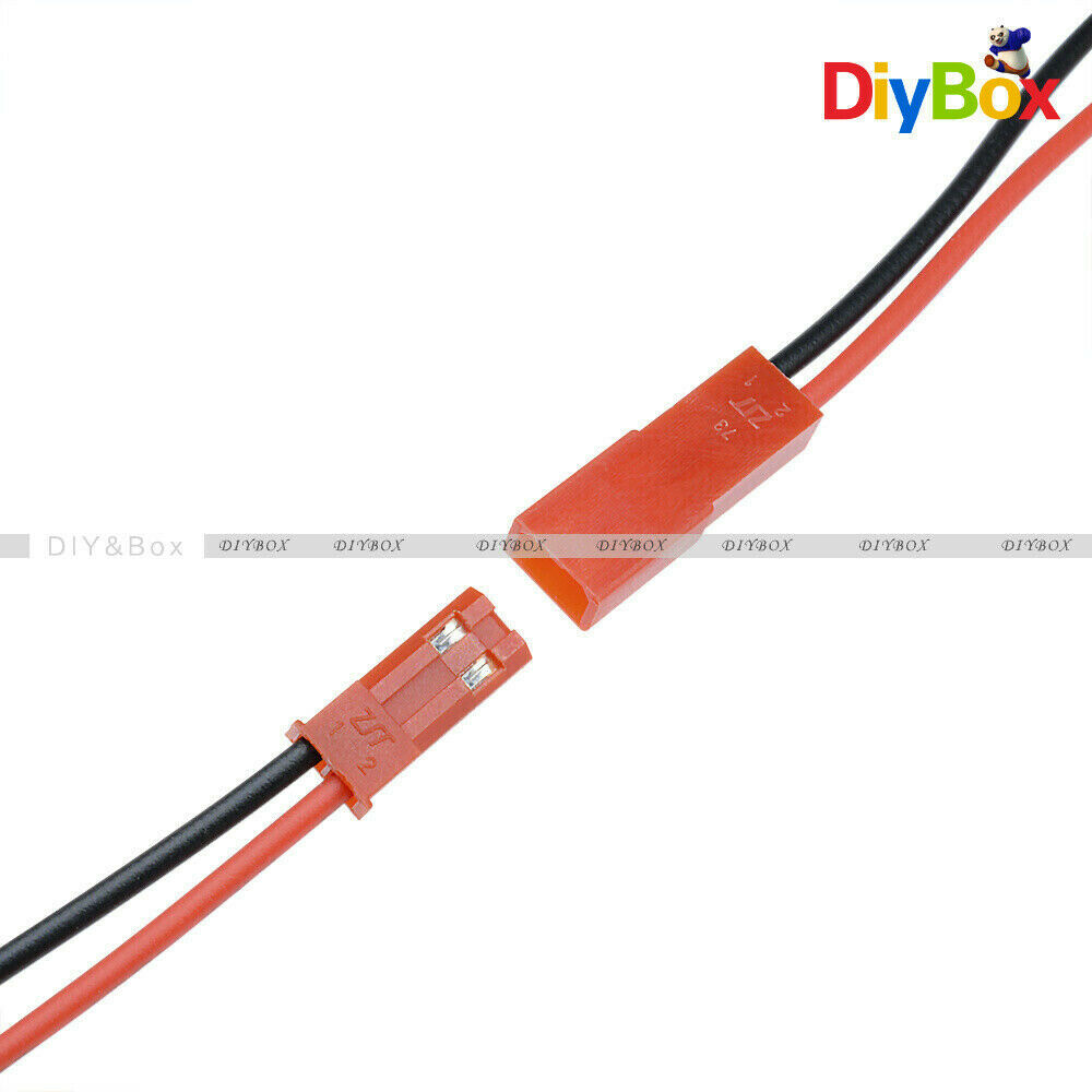 10Pairs JST Connector 2-Pin Plug Cable Line Male+Female for RC BEC Lipo Battery