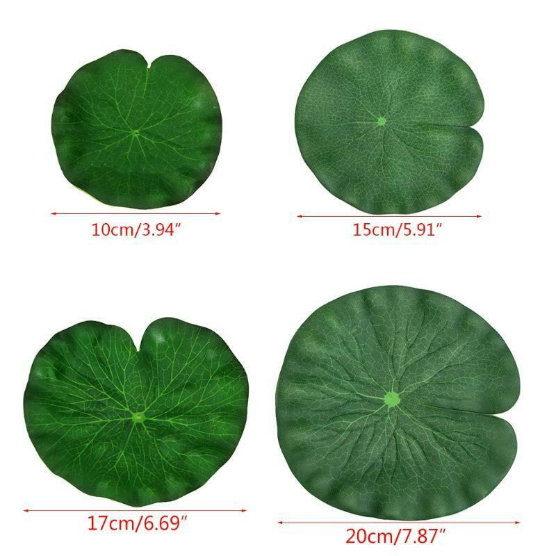 Artificial Lotus Leaves 4Pcs Floating Garden Decoration for Pond Multiple Sizes