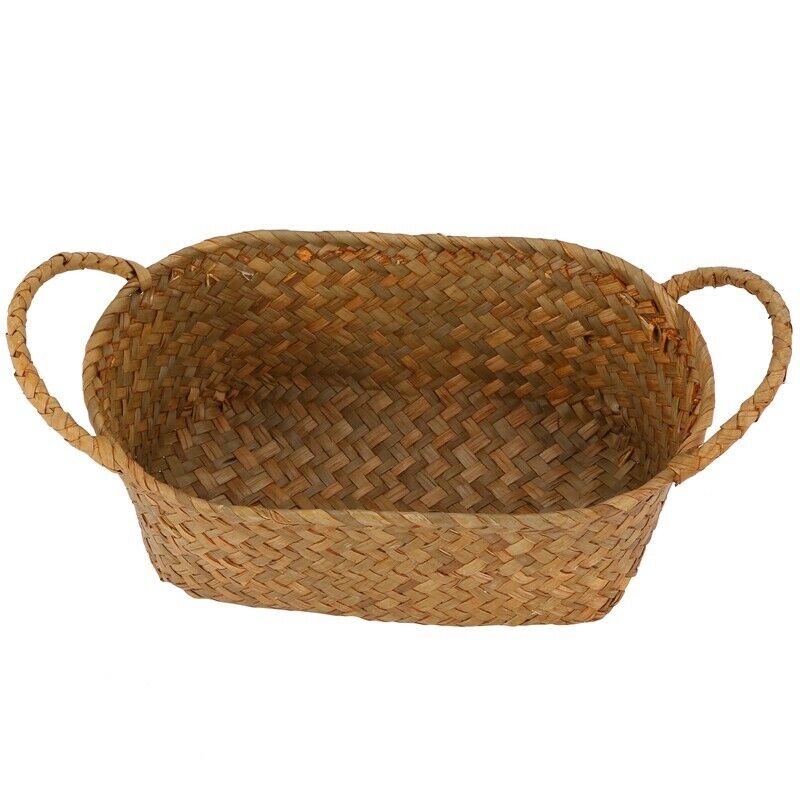 Wicker Weaving Storage Basket for Kitchen Handmade Fruit Dish Rattan Picnic FoP9