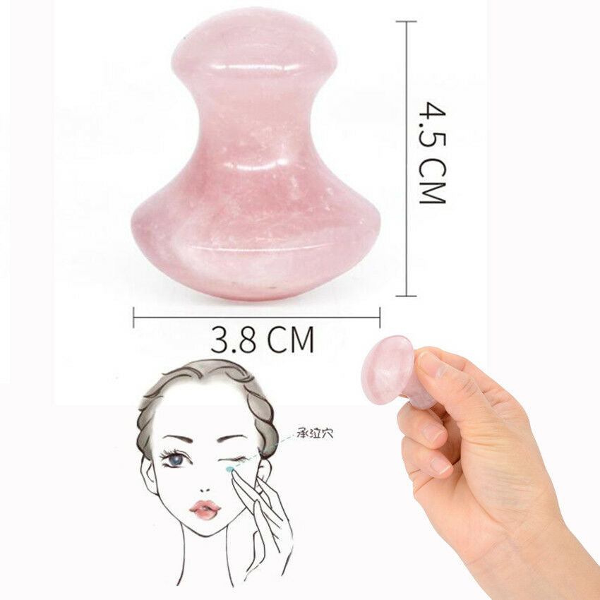 New Rose Quartz Gua Sha Massager Eye Face Jade Body Massage Mushroom Shape