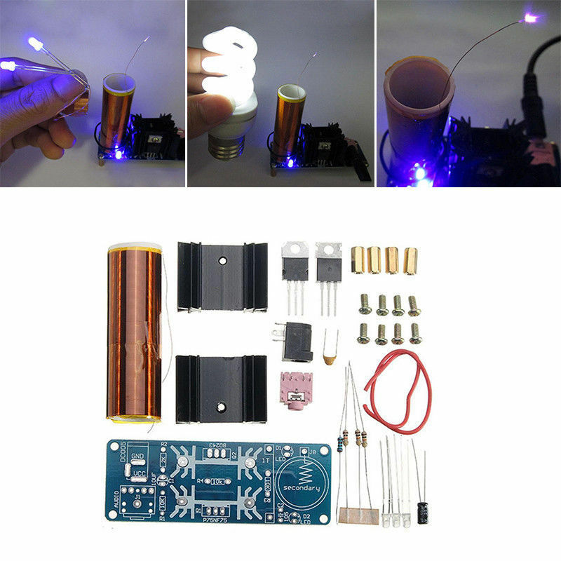 15-24V/2A 15W Mini Tesla Coil Plasma Electric Arc Electronic DIY Kit Music Play
