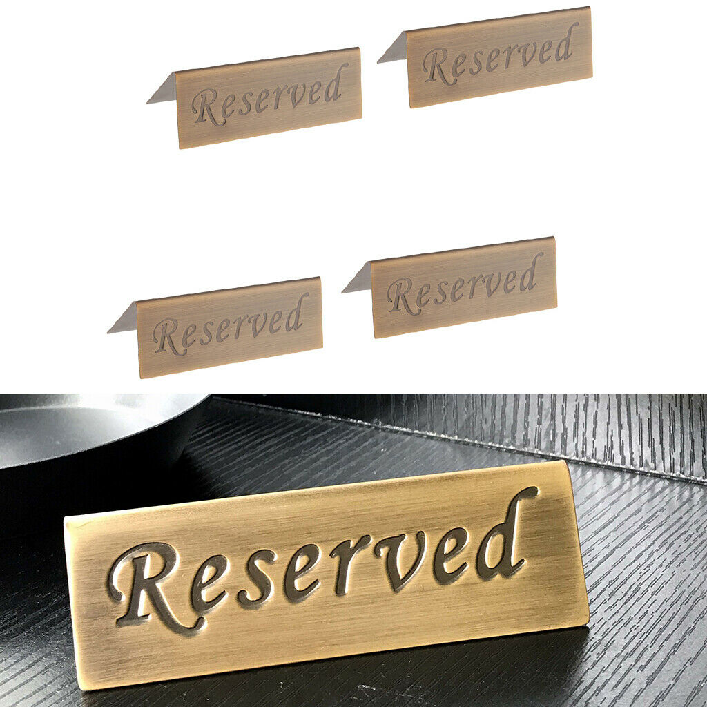 4pcs Stainless Steel Restaurant Reserved Holder Card Booked Stand Rack