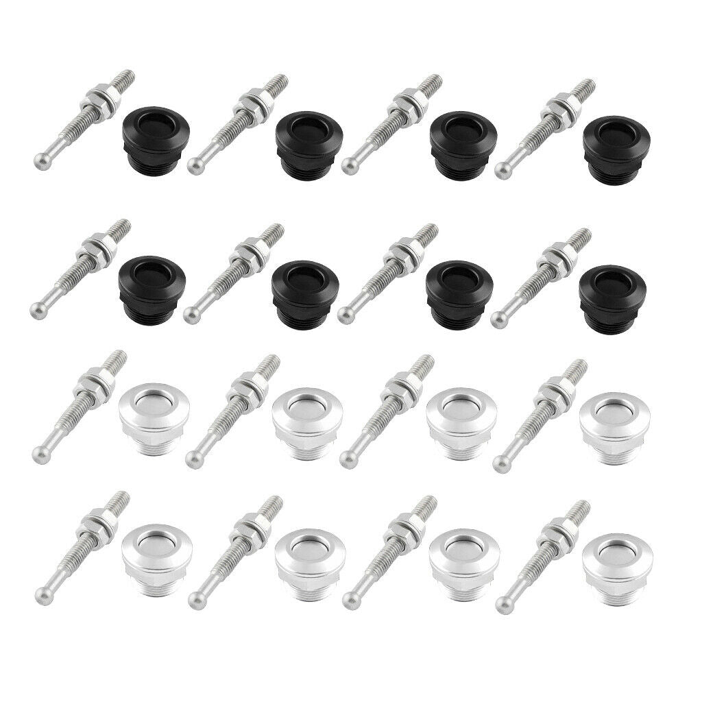 16Pcs 22mm Push Button Quick Release Bonnet Hood Pins Lock Latch Universal
