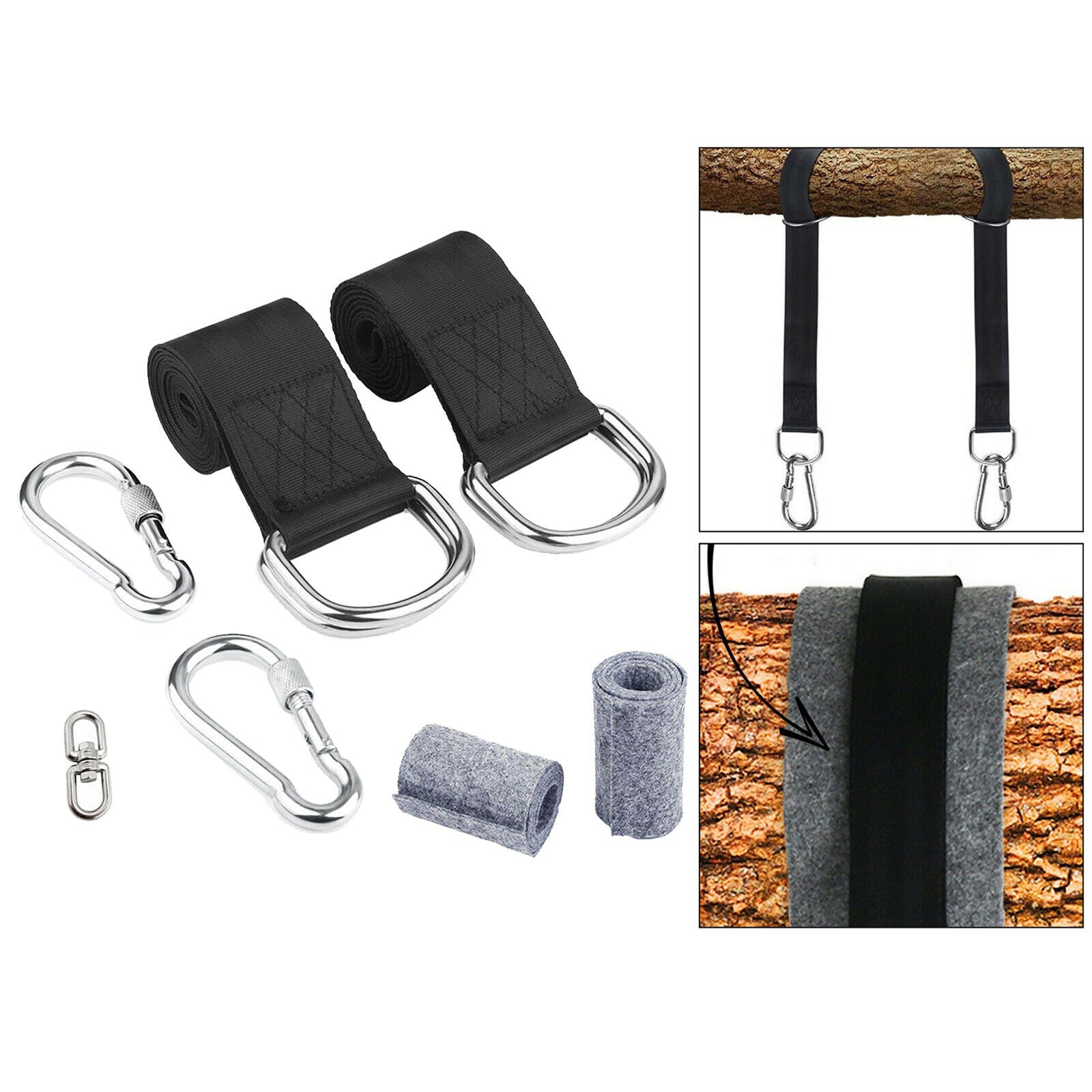 Non Slip Hammock Swing Hanging Strap Kit Installing Hook for Camping Hammocks