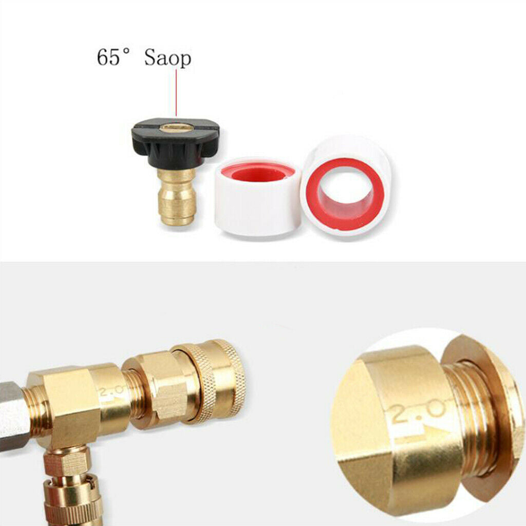 High Pressure Washer Adapter Set 3/8 "Brass Quick Coupling Hose Adapter