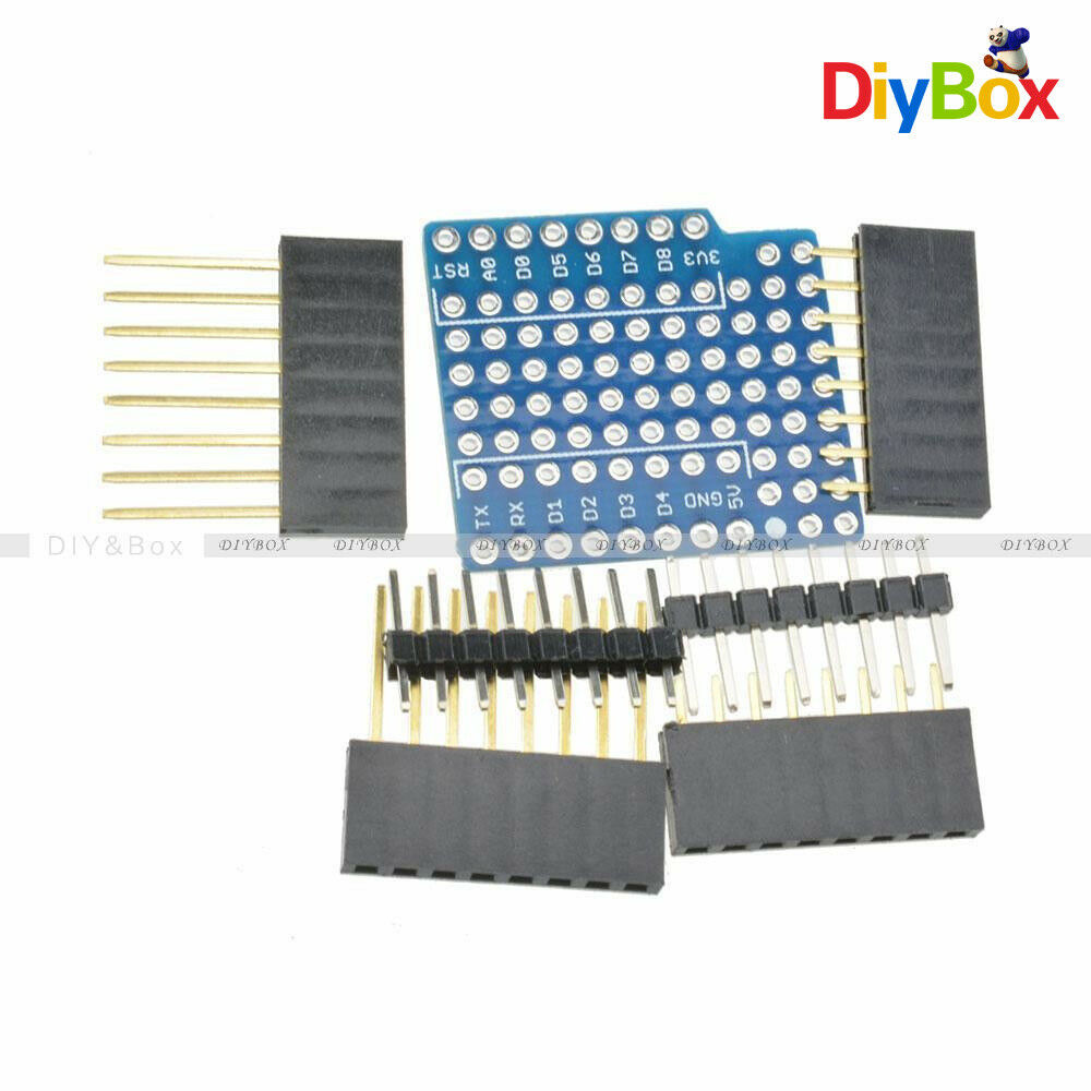 WeMos D1 ProtoBoard Shield for mini double sided perf board Arduino Compatible