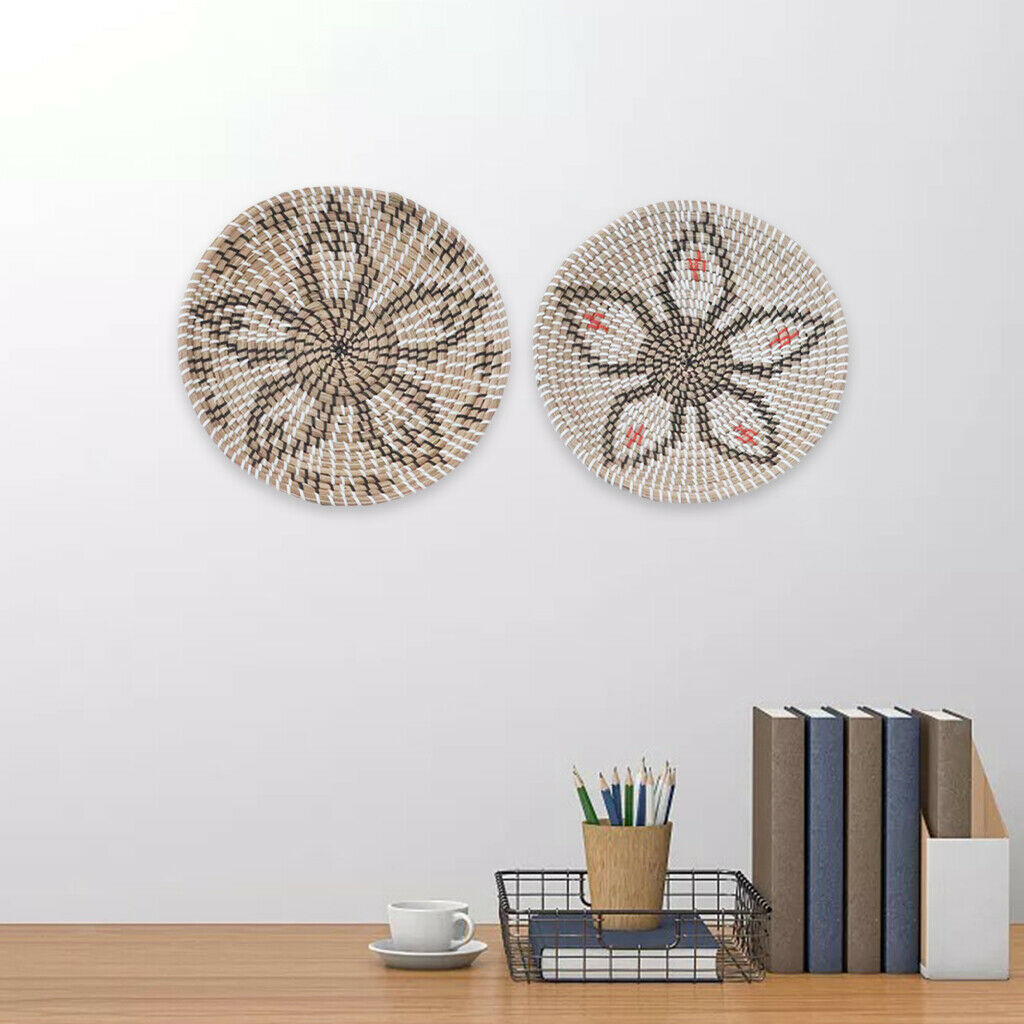 Wicker Wall Basket Decor Rattan Decor Round Serving Platter for Home Decor