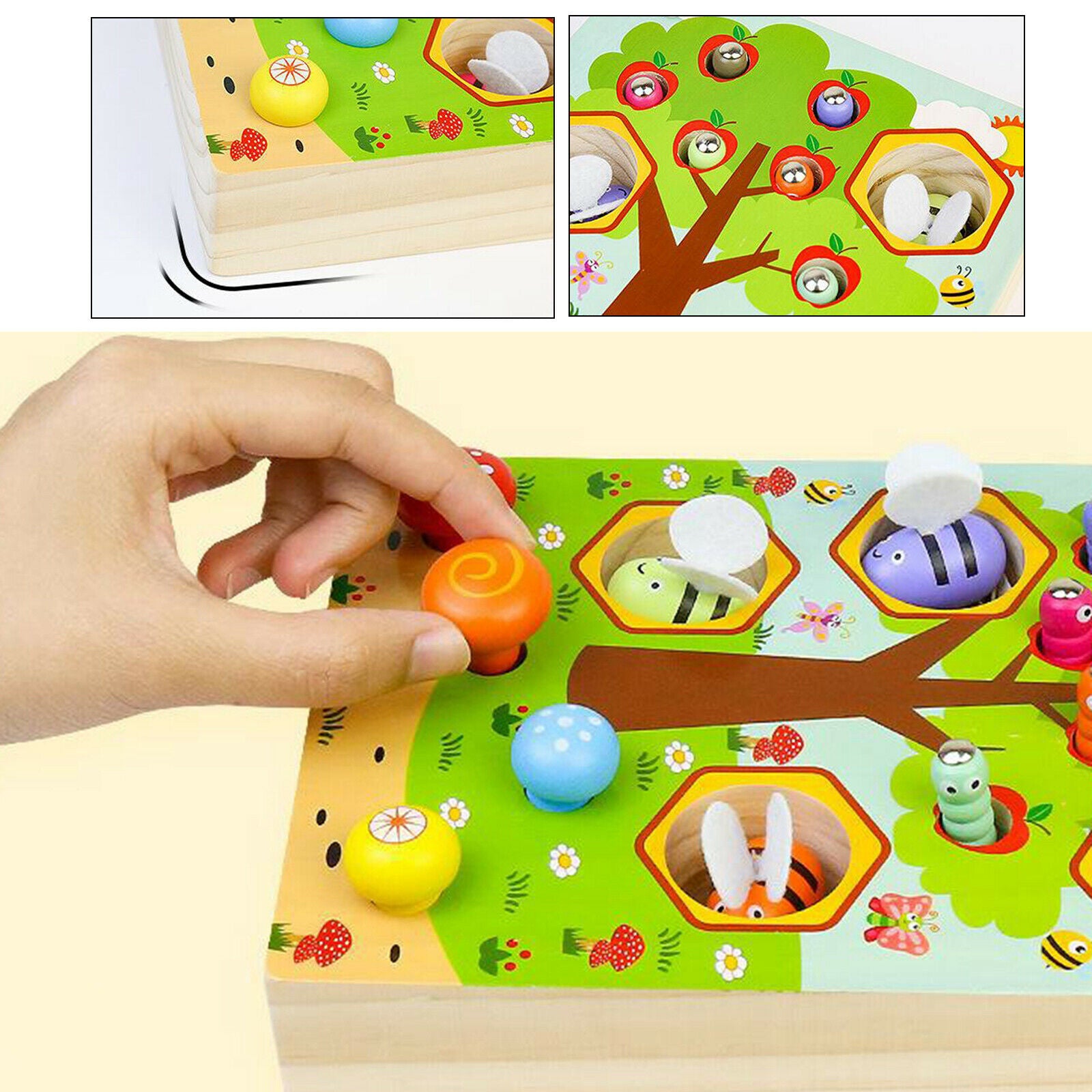 Fishing Clip Bee Catching Insect Game Hand-Eye Coordination Eucational Toys