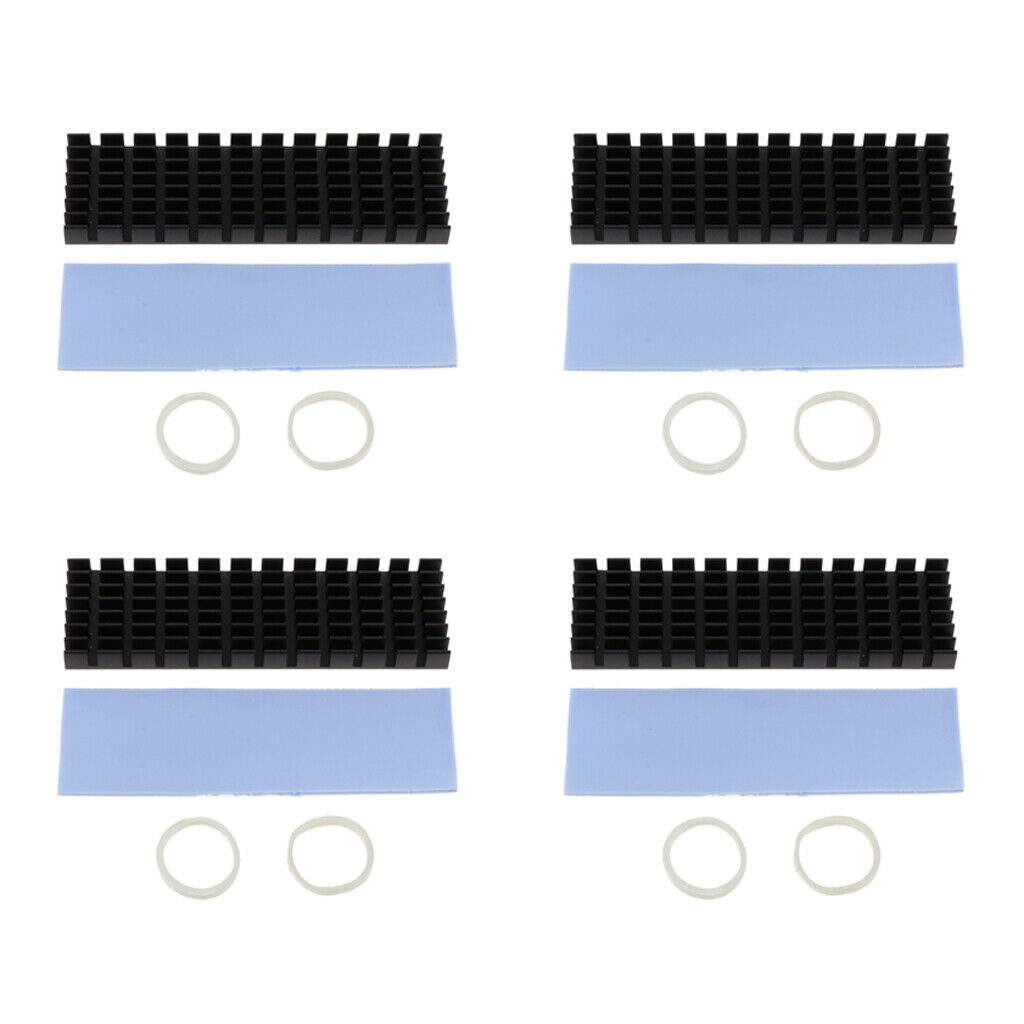 4Pcs Aluminum Heatsink Thermal Pad Heat Sink For M.2 N80 NGFF 2280 PCI-E SSD