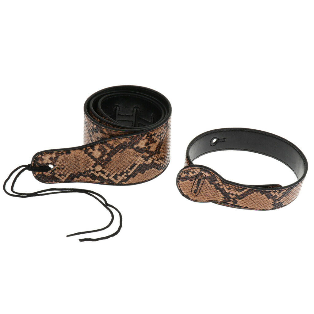 Adjustable PU Leather Guitar Strap Belt for Acoustic Electric Guitar Beige