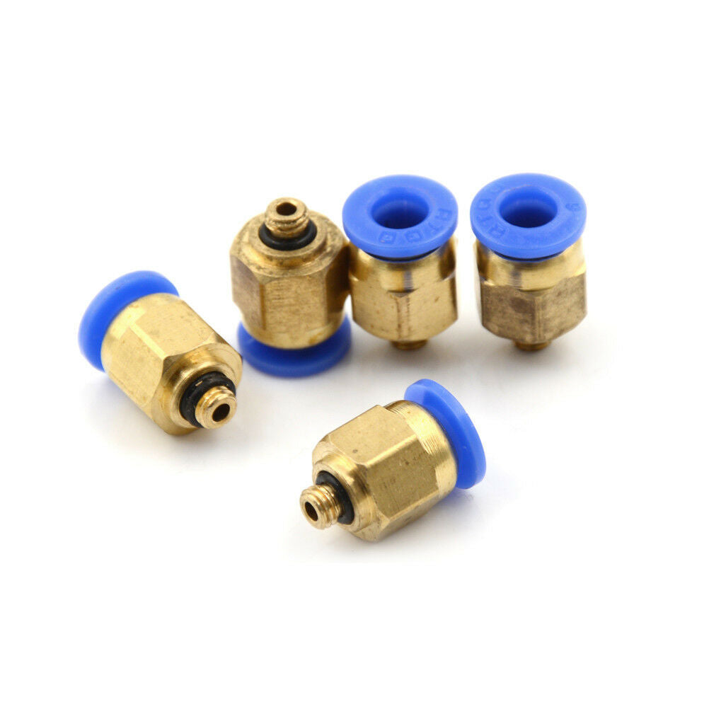 5PCS Male M5 - 6mm Straight Push in Fitting Pneumatic Push to Connect Air WF