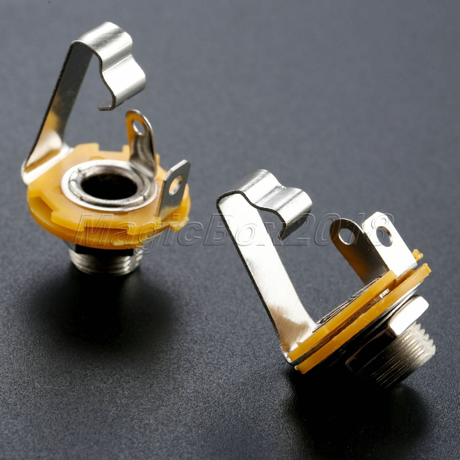 2Pcs Stereo Input Jack Plug Socket Output 1/4" 6.35mm Socket For Electric Guitar