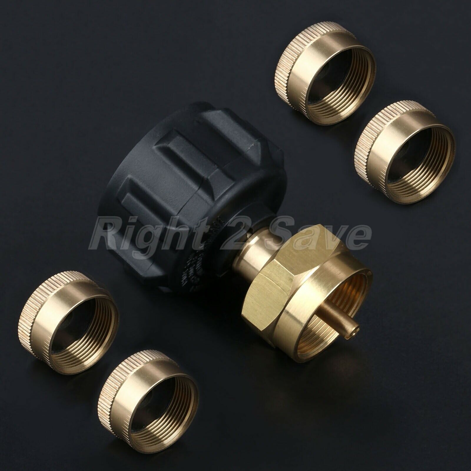 Outdoor Camping BBQ Propane Refill QCC1 Regulator Valve & 4X Cylinder Tank Caps