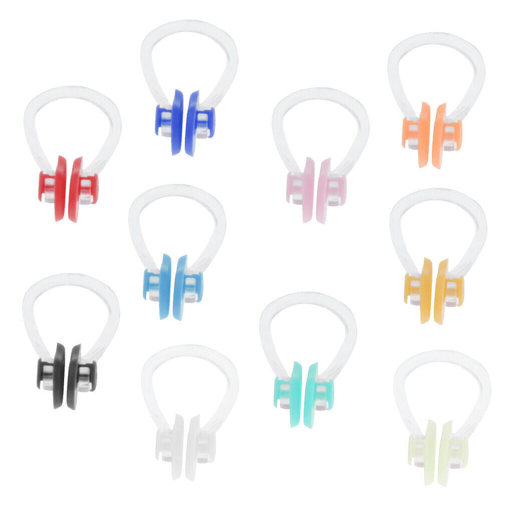 10x Silicone Swimming Nose Clip Ear Plug Pool Sea Swimmer Anti- Noseclip