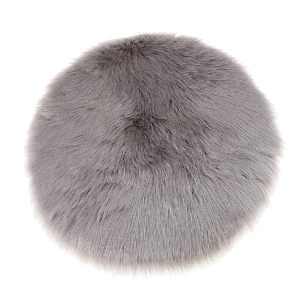 Different Colors Faux Fur Seat Cushion Pad, Artificial Plush Seat Mat