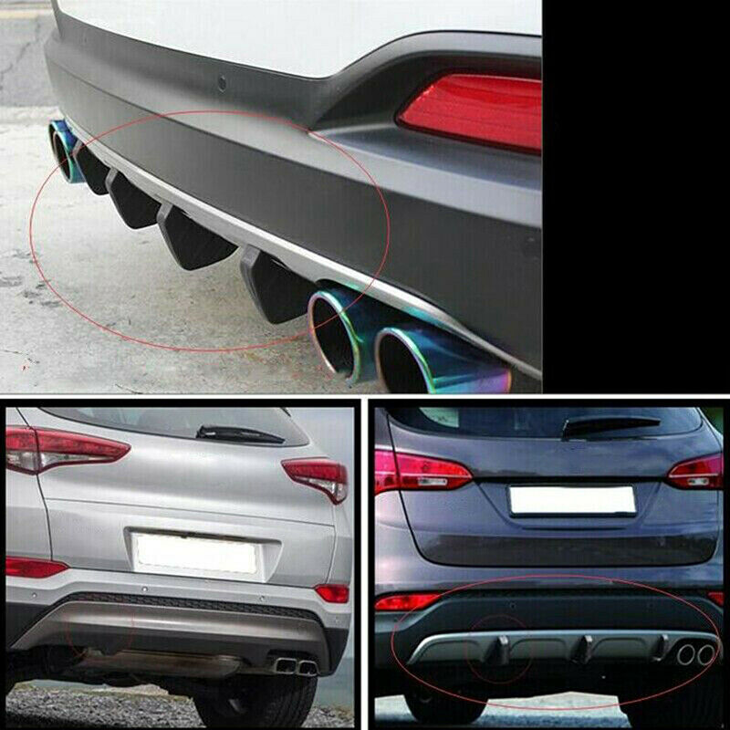 Universal Car Rear Bumper Lip Diffuser Shark Fin 3 Wing Spoiler Car Back .l8
