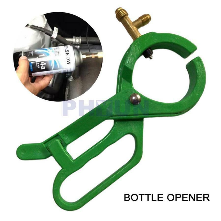 1pc Car A/C Refrigerant Oil Charge Side Can Tap Valve 3-in-1 Tool Bottle Opener