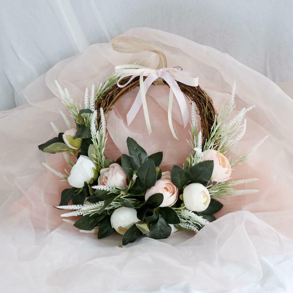 Bridal Flower Crown Hair Garland Artificial Flower Wreath Hanging Door Decor